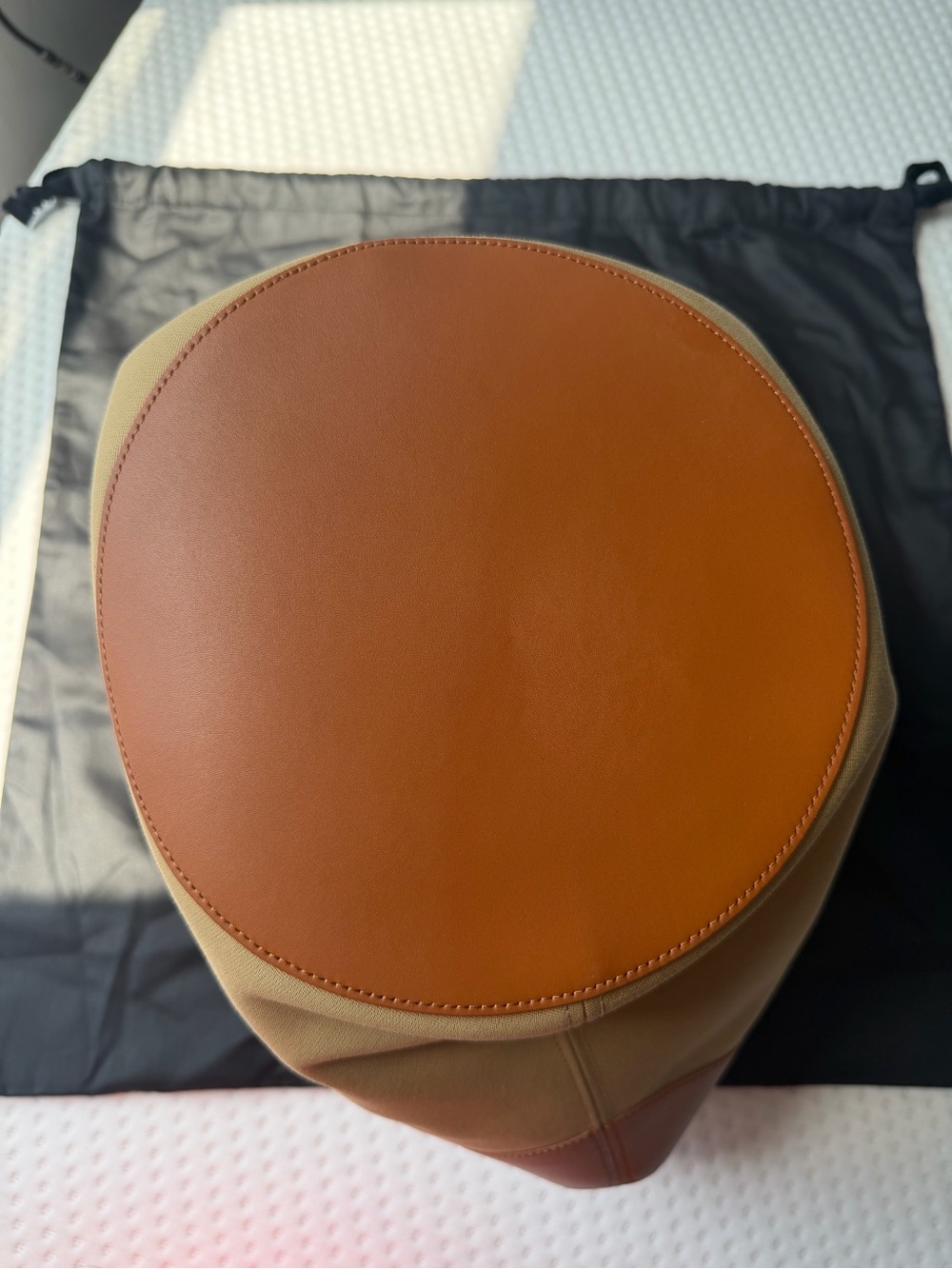 NEW KHAITE Medium Lotus Tote Honey Tan Leather Canvas Shoulder Bag purse $2700 - Picture 10 of 14